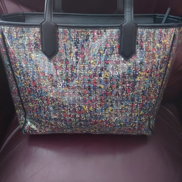 KARL LAGERFELD "Journey" Tweed Neverfull Tote, ID/Change-Purse & Dust-Bag - Picture 6 of 16